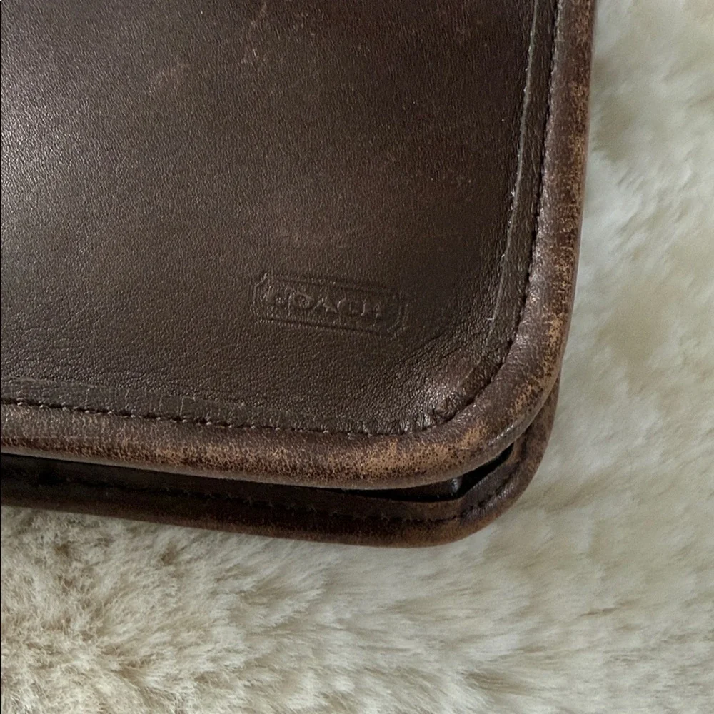 Vintage Mahogany Brown Leather Coach Chunky 7165 Cosmetic
Bag Pouch w/ Hangtag - Picture 6 of 10